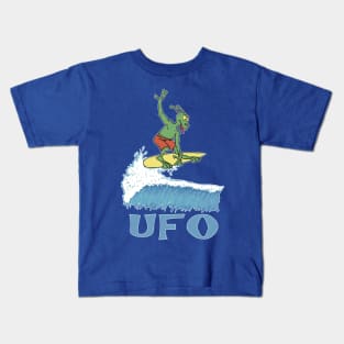 Surfing Alien UFO-surfing Kids T-Shirt